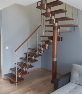 Wooden stairs DUDA model Moreno 220 U-180 15 elements